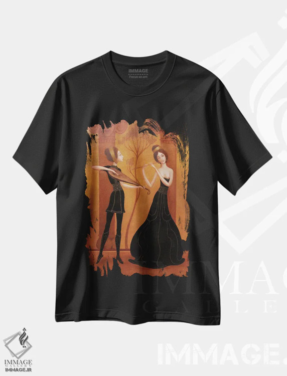 تیشرت مشکی طرح دار ملودی جاودانه، هنر فاخر معاصر اثر ادوارد زنتسیک | immage.ir