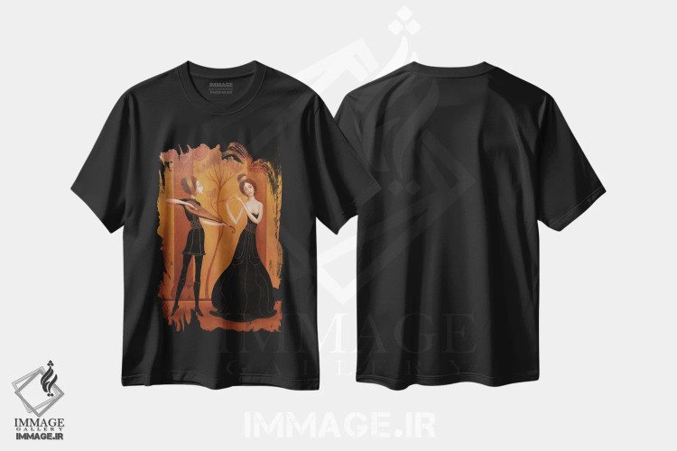 تیشرت مشکی طرح دار ملودی جاودانه، هنر فاخر معاصر اثر ادوارد زنتسیک | immage.ir