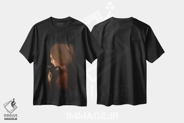 تیشرت مشکی طرح دار پیام عشق، هنر فاخر معاصر اثر ادوارد زنتسیک | immage.ir