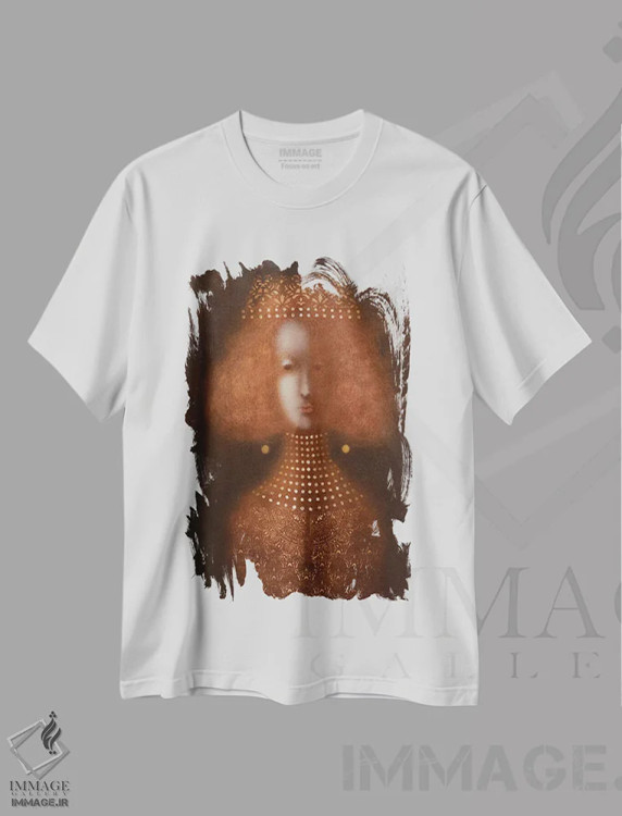 تیشرت سفید طرح دار شاهزاده خانم من، هنر فاخر معاصر اثر ادوارد زنتسیک | فروشگاه ایماژ