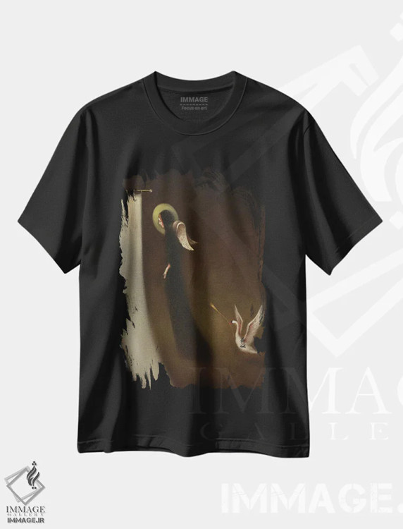 تیشرت مشکی طرح دار راهی به دنیای دیگر، هنر فاخر معاصر اثر ادوارد زنتسیک | فروشگاه ایماژ