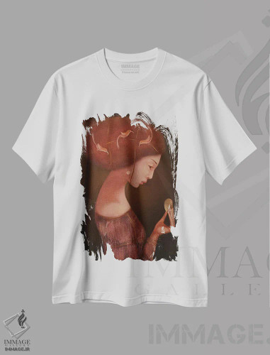 تیشرت سفید طرح دار تولد دوم، هنر فاخر معاصر اثر ادوارد زنتسیک | فروشگاه ایماژ