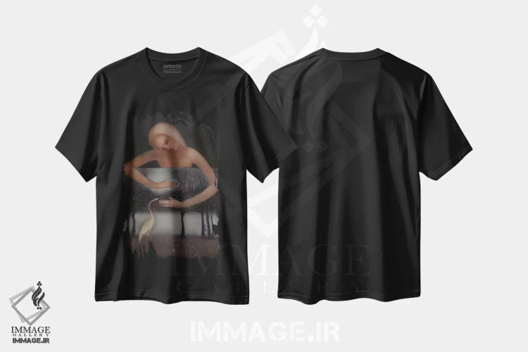 تیشرت مشکی طرح دار به زودی برف خواهد بارید، هنر فاخر معاصر اثر ادوارد زنتسیک | فروشگاه ایماژ