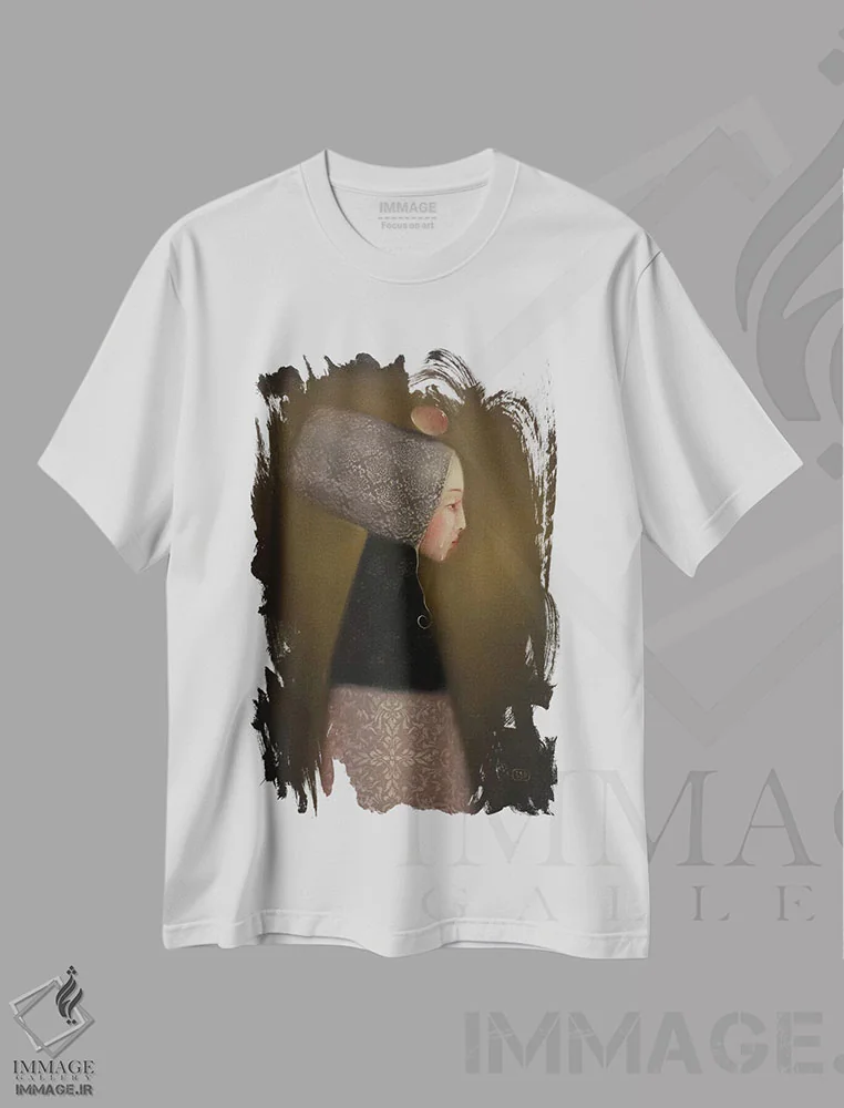 تیشرت سفید طرح دار راز زندگی، هنر فاخر معاصر اثر ادوارد زنتسیک | immage.ir