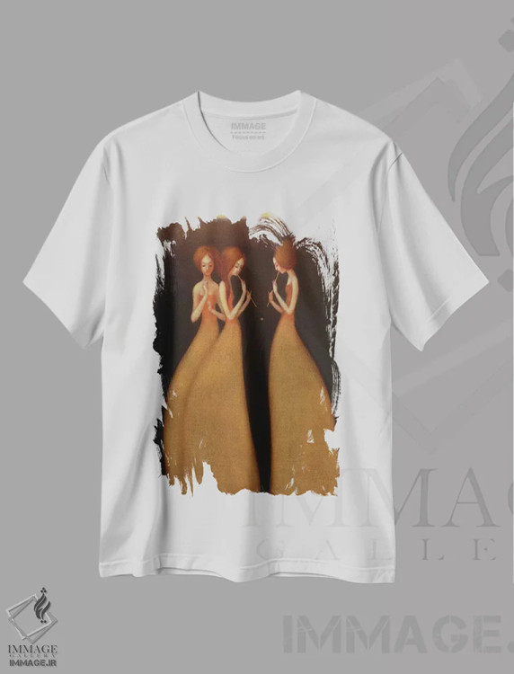 تیشرت سفید طرح دار چون نیِ آوازخوان، هنر فاخر معاصر اثر ادوارد زنتسیک | immage.ir