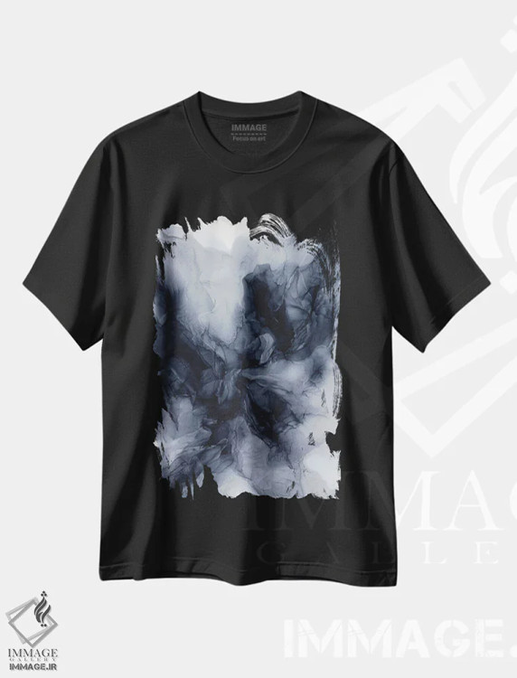 تیشرت مشکی طرح دار بال های آشوب اثر الیزابت کارلسن | فروشگاه ایماژ