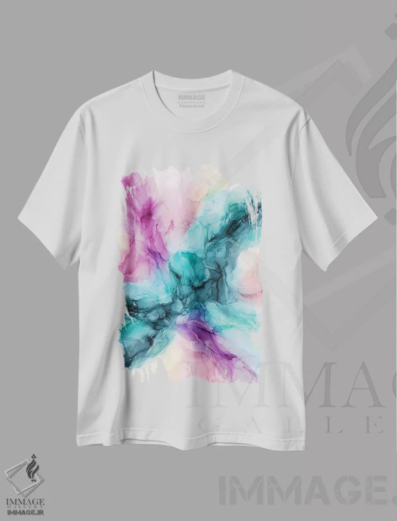 تیشرت سفید طرح دار جزیره نشینان اثر الیزابت کارلسن | فروشگاه ایماژ