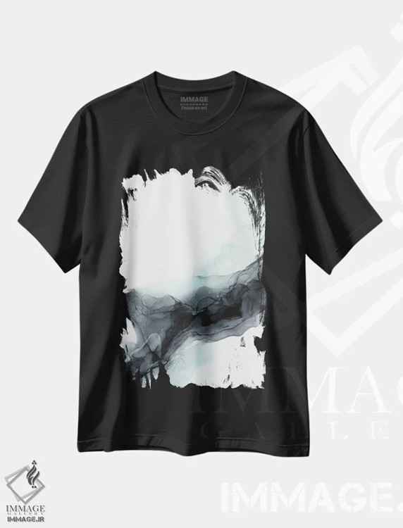 تیشرت مشکی طرح دار مه سبز اثر الیزابت کارلسن | فروشگاه ایماژ