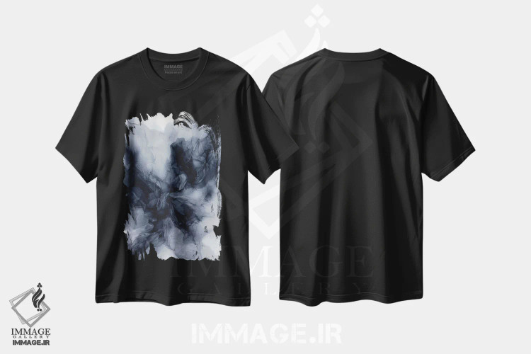 تیشرت مشکی طرح دار بال های آشوب اثر الیزابت کارلسن | فروشگاه ایماژ