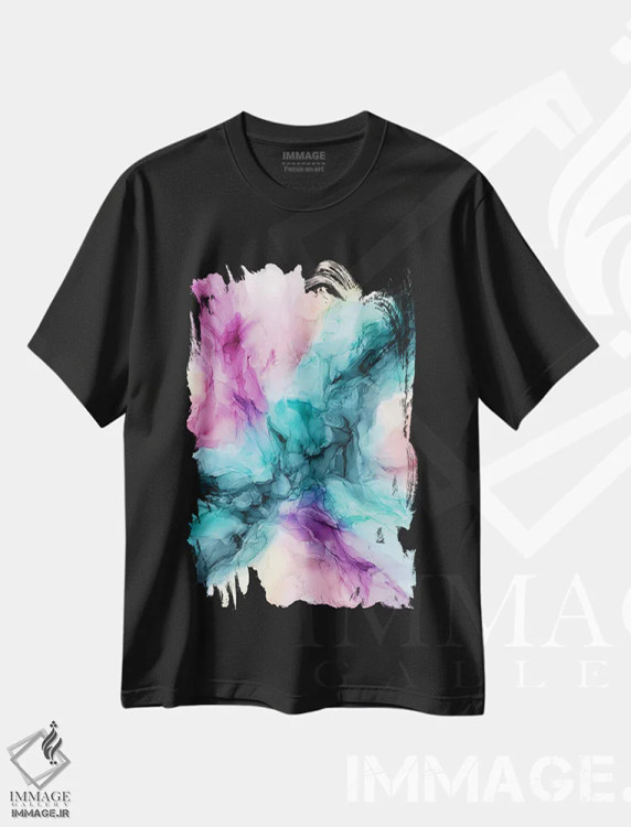 تیشرت مشکی طرح دار جزیره نشینان اثر الیزابت کارلسن | immage.ir