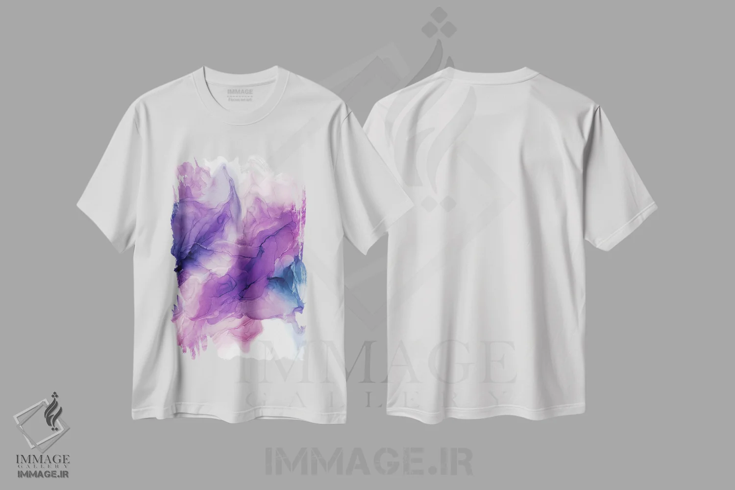 تیشرت سفید طرح دار قدرت بنفش ۱ اثر الیزابت کارلسن | immage.ir