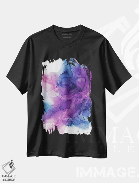 تیشرت مشکی طرح دار قدرت بنفش ۳ اثر الیزابت کارلسن | فروشگاه ایماژ