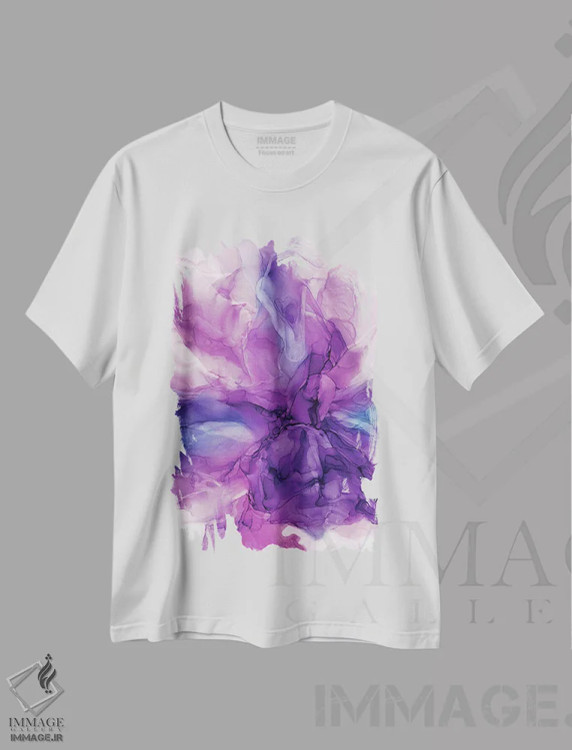 تیشرت سفید طرح دار قدرت بنفش ۲ اثر الیزابت کارلسن | فروشگاه ایماژ