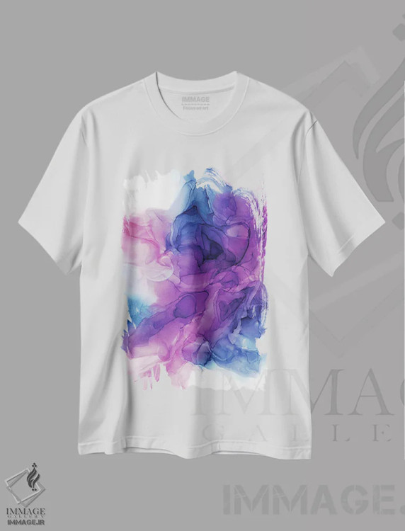 تیشرت سفید طرح دار قدرت بنفش ۳ اثر الیزابت کارلسن | immage.ir