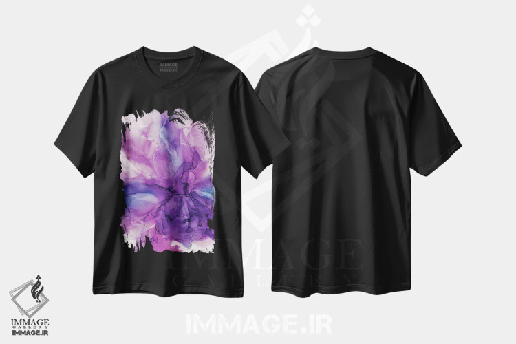 تیشرت مشکی طرح دار قدرت بنفش ۲ اثر الیزابت کارلسن | immage.ir