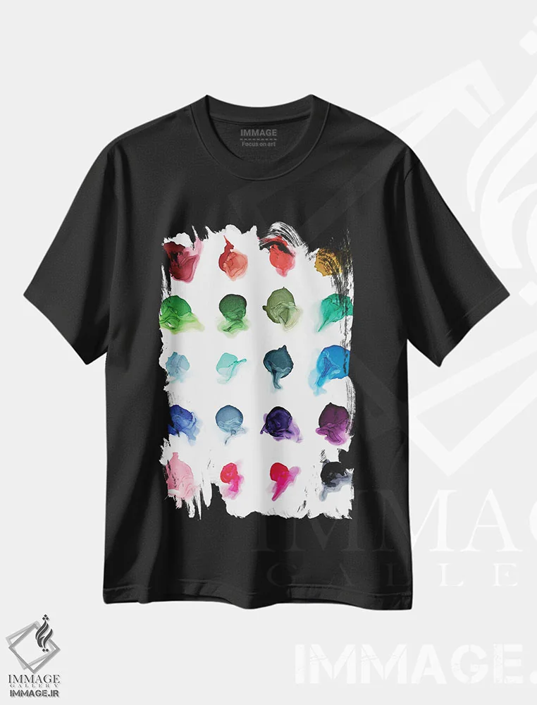 تیشرت مشکی طرح دار لکه های نمونه کار رنجر اثر الیزابت کارلسن | immage.ir