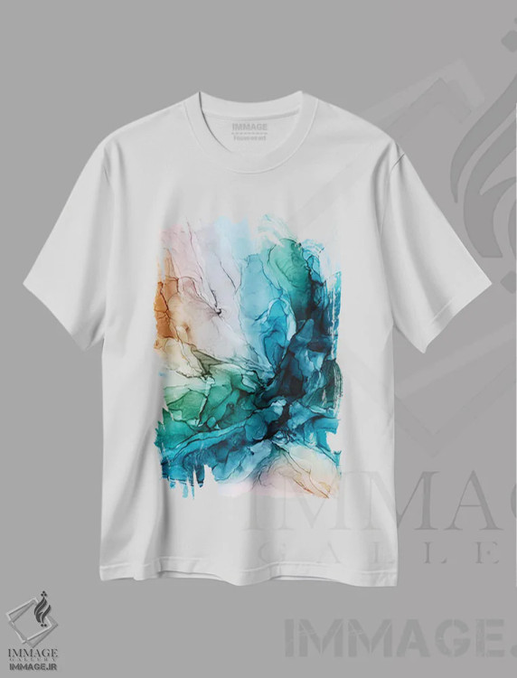 تیشرت سفید طرح دار سواحل شور اثر الیزابت کارلسن | فروشگاه ایماژ
