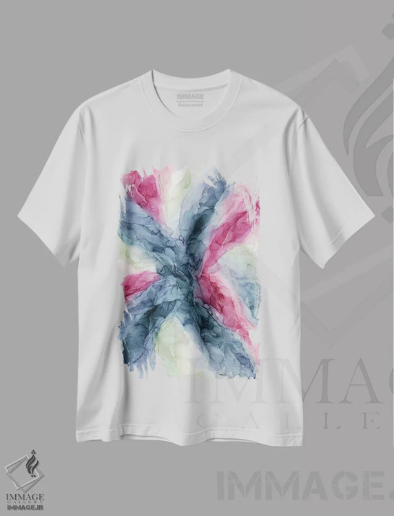 تیشرت سفید طرح دار پالت بری اثر الیزابت کارلسن | فروشگاه ایماژ