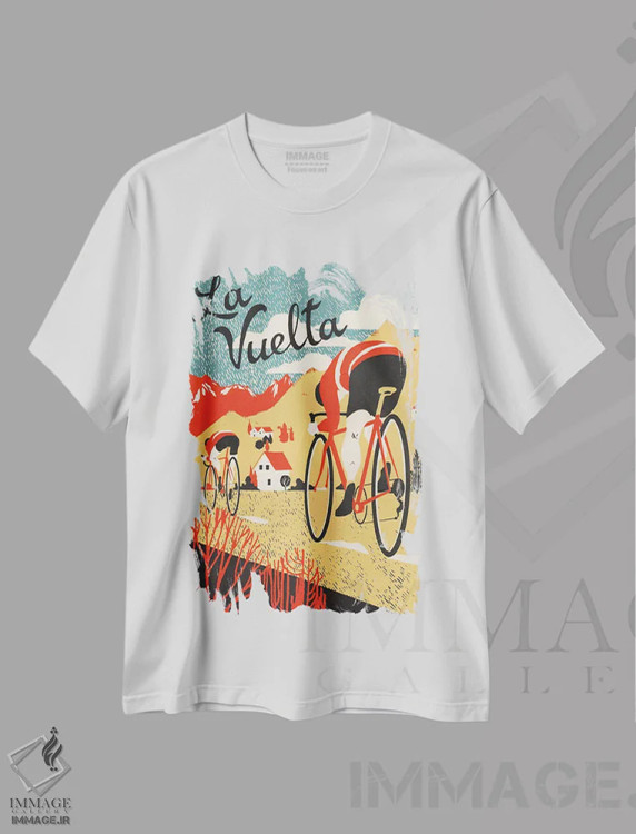 تیشرت سفید طرح دار لا وئولتا، ۲۰۱۵، هنر دیجیتال اثر الیزا ساوت وود | فروشگاه ایماژ