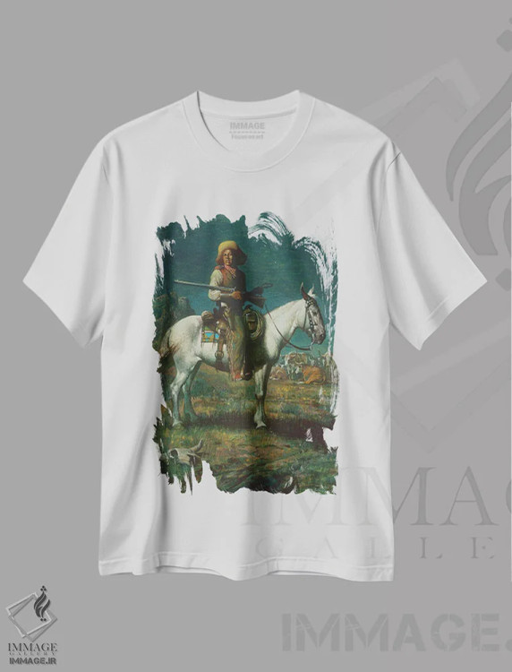 تیشرت سفید طرح دار در نگهبانی شبانه، تزئینی اثر ازرا تاکر | immage.ir