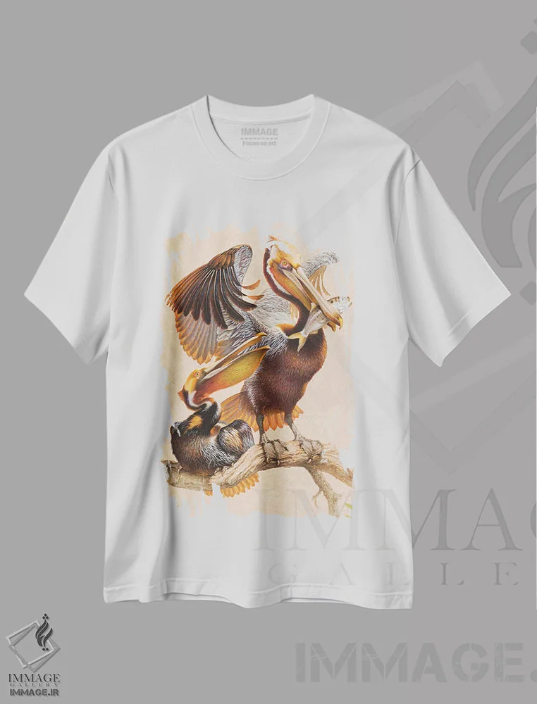 تیشرت سفید طرح دار صیاد تازه، دکور ساحلی اثر ازرا تاکر | فروشگاه ایماژ