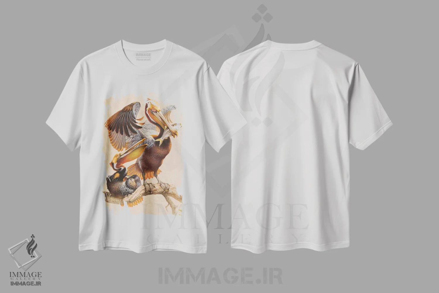 تیشرت سفید طرح دار صیاد تازه، دکور ساحلی اثر ازرا تاکر | فروشگاه ایماژ