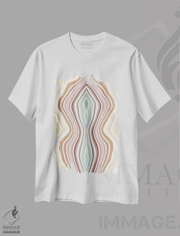 تیشرت سفید طرح دار جزر و مد متغیر، آبستره اثر فایو بای فایو کالکتیو | immage.ir