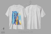 تیشرت سفید طرح دار زیبایی اسب اثر فلو آرت استودیو | immage.ir