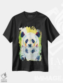 تیشرت مشکی طرح دار پاندای در حال حمام اثر فلو آرت استودیو | فروشگاه ایماژ
