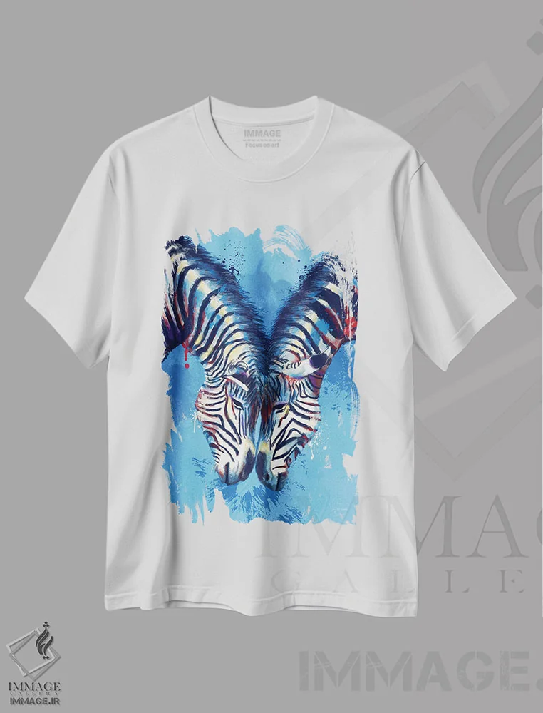 تیشرت سفید طرح دار دوستی اثر فلو آرت استودیو | فروشگاه ایماژ