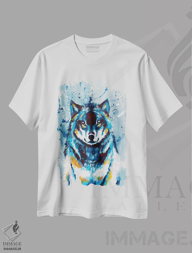 تیشرت سفید طرح دار خردمند و وحشی اثر فلو آرت استودیو | immage.ir