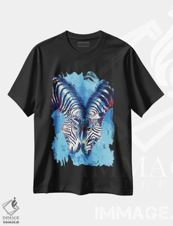 تیشرت مشکی طرح دار دوستی اثر فلو آرت استودیو | immage.ir