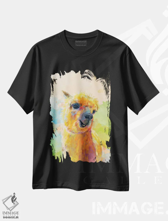 تیشرت مشکی طرح دار شادی رنگارنگ، تزئینی اثر فلو آرت استودیو | فروشگاه ایماژ