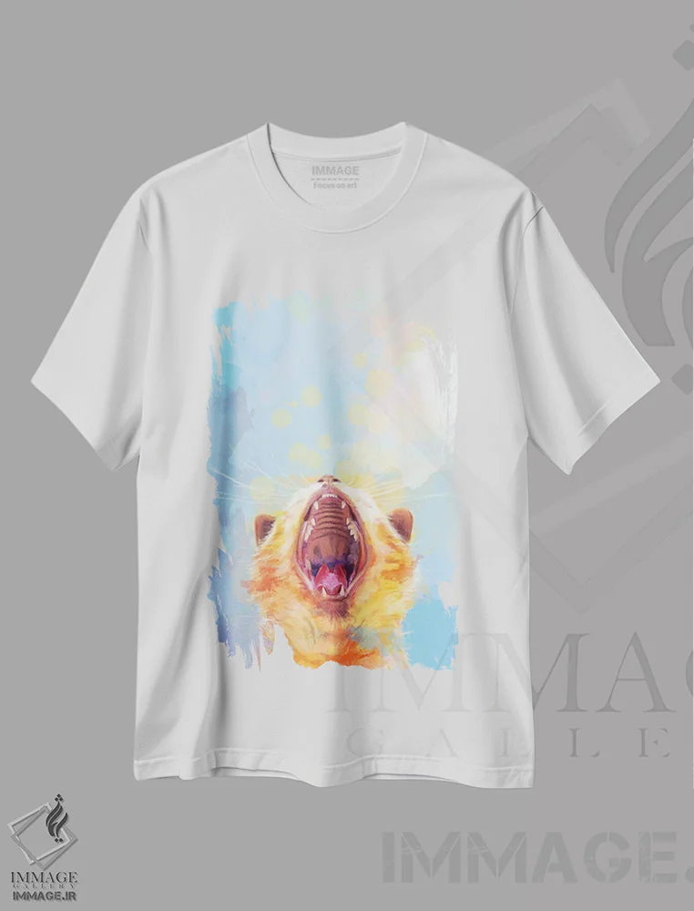 تیشرت سفید طرح دار بلند شو و بدرخش بچه گربه، تزئینی اثر فلو آرت استودیو | immage.ir