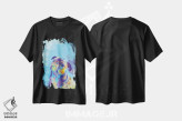 تیشرت مشکی طرح دار پاگ دوست داشتنی، هنر دیجیتال اثر فلو آرت استودیو | immage.ir