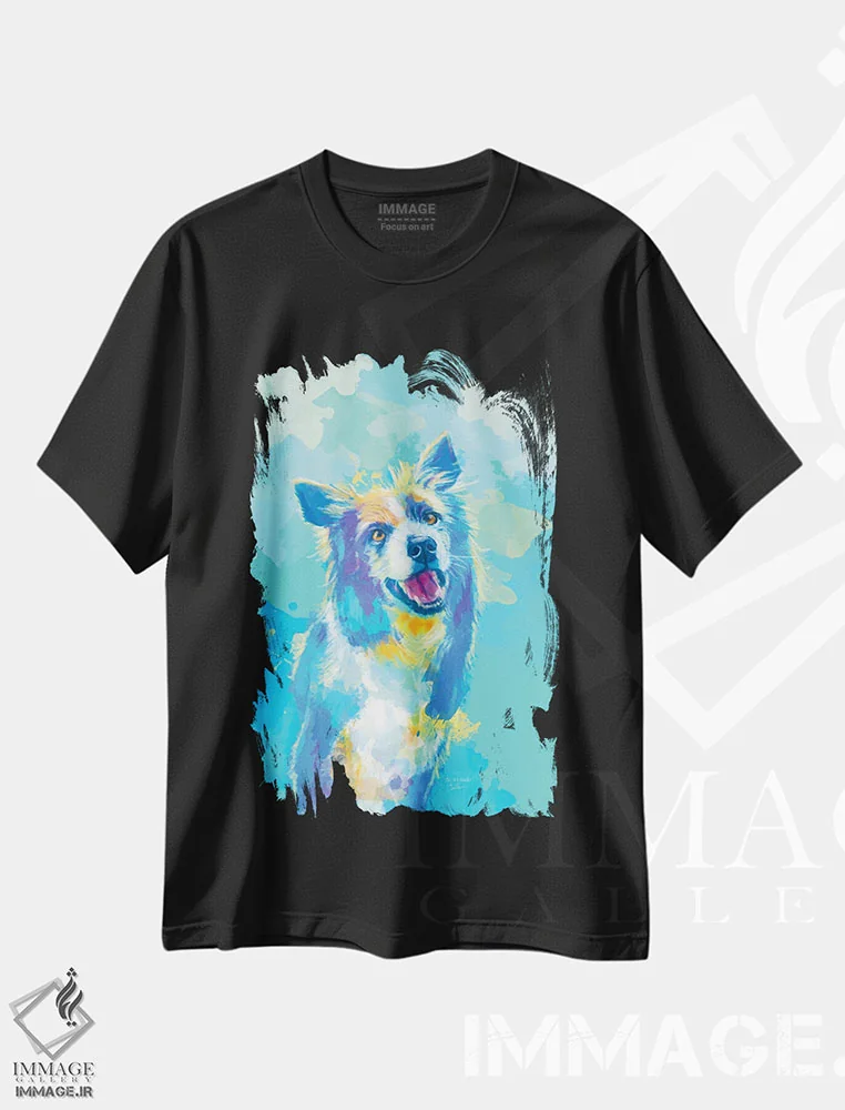 تیشرت مشکی طرح دار پرترهٔ بردر کولی، هنر دیجیتال اثر فلو آرت استودیو | فروشگاه ایماژ
