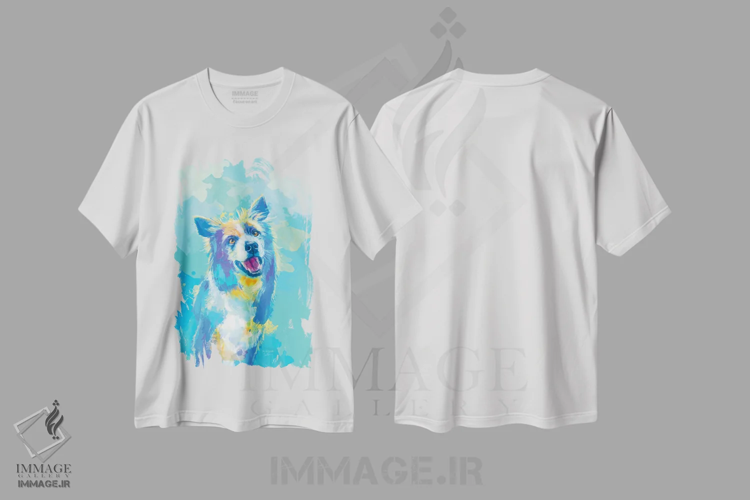 تیشرت سفید طرح دار پرترهٔ بردر کولی، هنر دیجیتال اثر فلو آرت استودیو | immage.ir