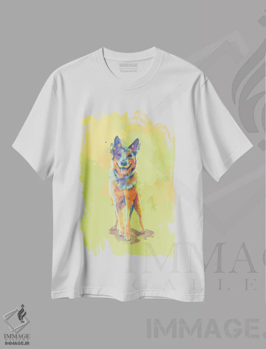 تیشرت سفید طرح دار با دلی سرشار از شادی، دکور معاصر اثر فلو آرت استودیو | فروشگاه ایماژ