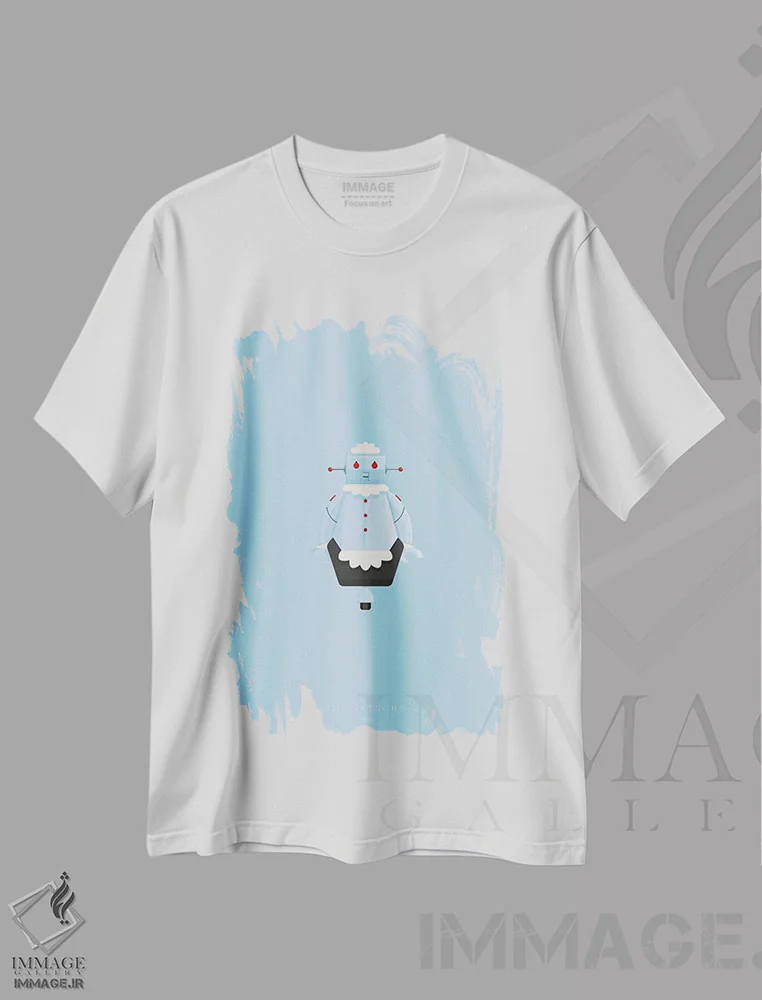تیشرت سفید طرح دار جتسون ها، هنر دیجیتال اثر فرد بیرچال | immage.ir