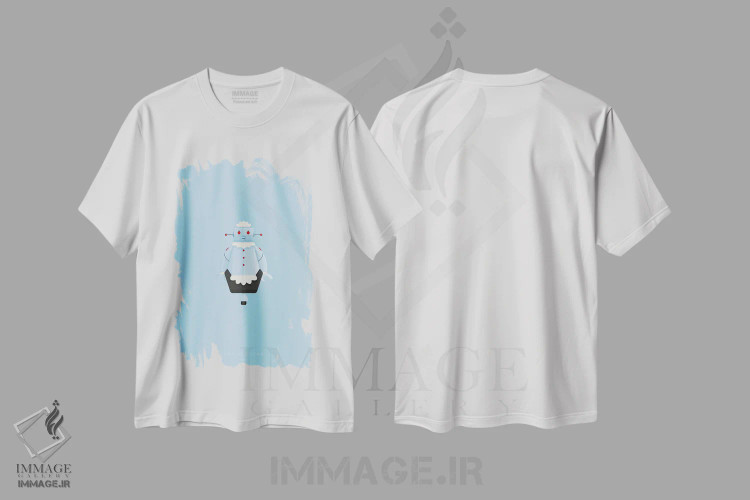تیشرت سفید طرح دار جتسون ها، هنر دیجیتال اثر فرد بیرچال | immage.ir