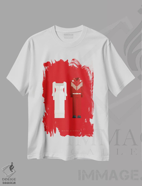 تیشرت سفید طرح دار وایت استرایپس، هنر دیجیتال اثر فرد بیرچال | immage.ir