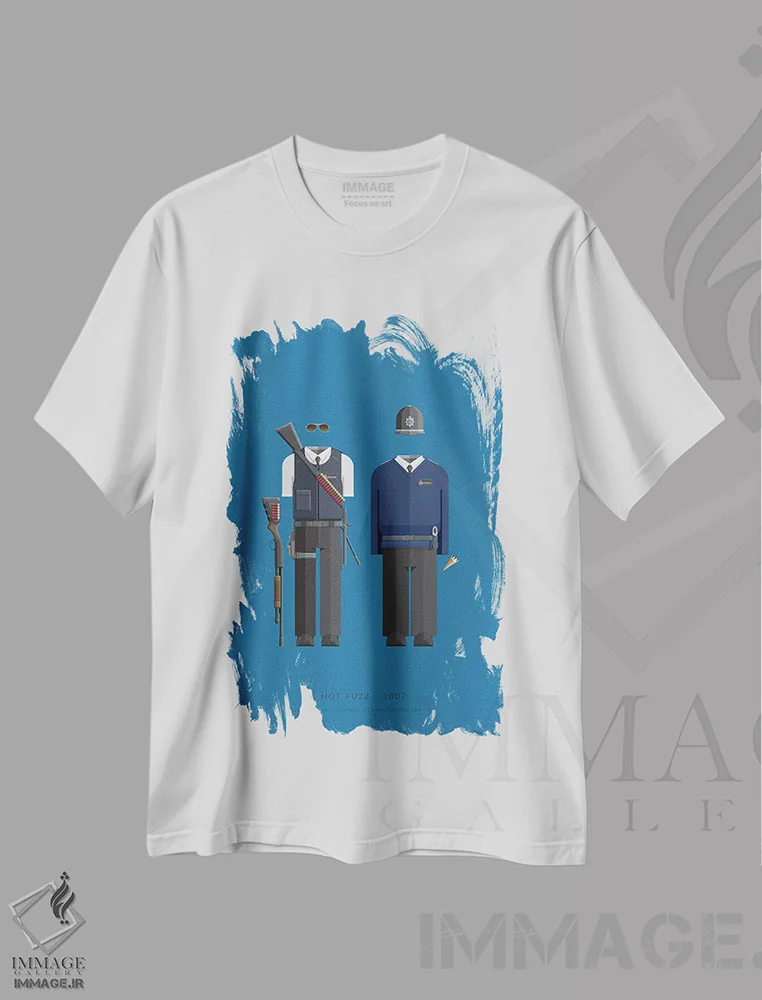 تیشرت سفید طرح دار هات فاز، هنر دیجیتال اثر فرد بیرچال | immage.ir