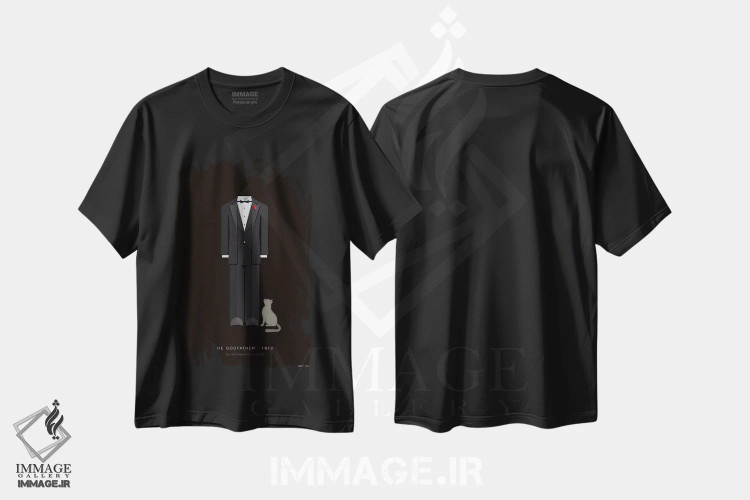 تیشرت مشکی طرح دار پدرخوانده دون ویتو کورلئونه، هنر دیجیتال اثر فرد بیرچال | immage.ir
