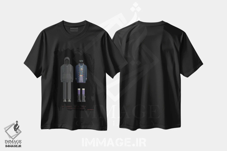 تیشرت مشکی طرح دار آقای ربات اثر فرد بیرچال | فروشگاه ایماژ