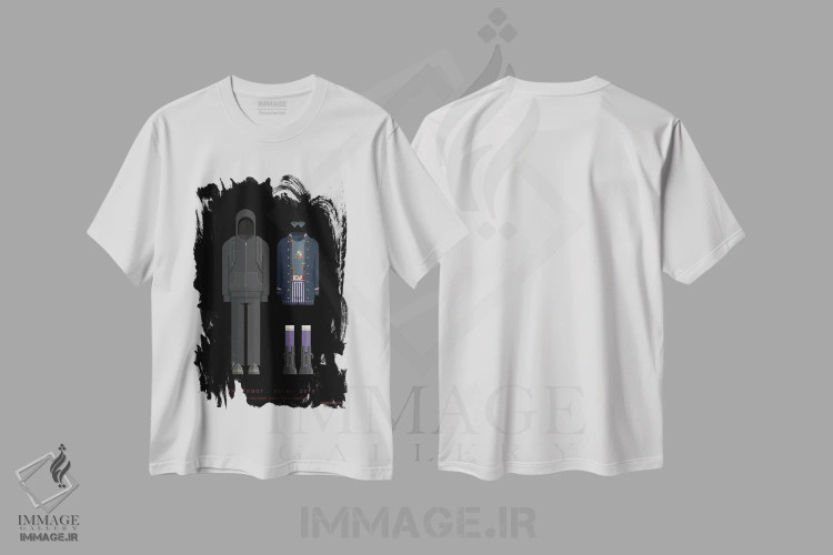 تیشرت سفید طرح دار آقای ربات اثر فرد بیرچال | immage.ir