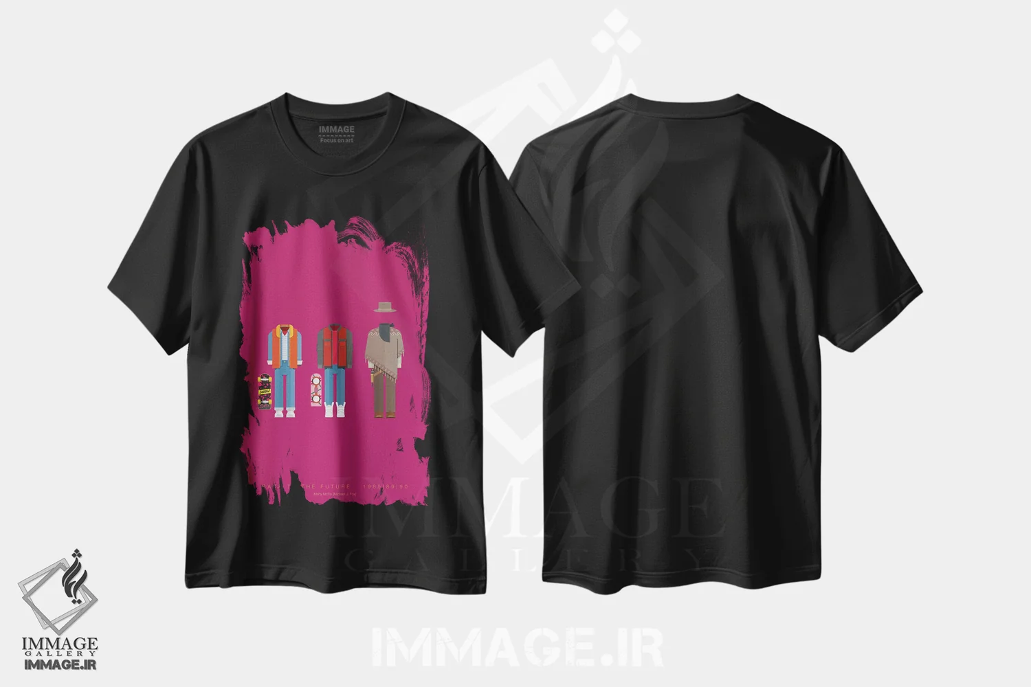 تیشرت مشکی طرح دار آثار فرد بیرچال - immage.ir