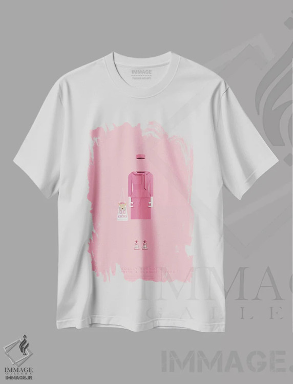 تیشرت سفید طرح دار بلوند قانونی، پوستر مینیمال فیلم های کمدی اثر فرد بیرچال | فروشگاه ایماژ