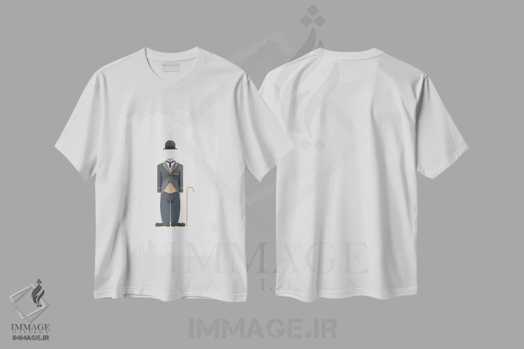 تیشرت سفید طرح دار آواره، پوستر مینیمال فیلم های اکشن و ماجراجویی اثر فرد بیرچال | immage.ir