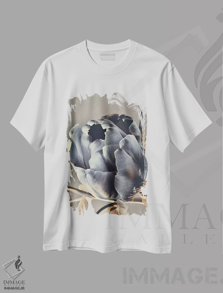 تیشرت سفید طرح دار باروک ۳، هنر دیجیتال اثر دیزاین فابریکن | immage.ir