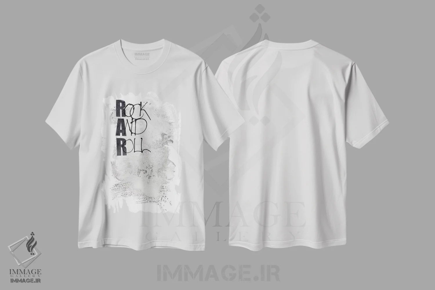 تیشرت سفید طرح دار راک اند رول، تزئینی اثر دیزاین فابریکن | فروشگاه ایماژ
